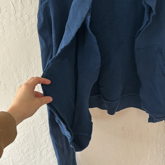 Frank & Eileen Navy Blue Tee Lab Worn Edge Zip Up Blazer Hoodie - Picture 4 of 10